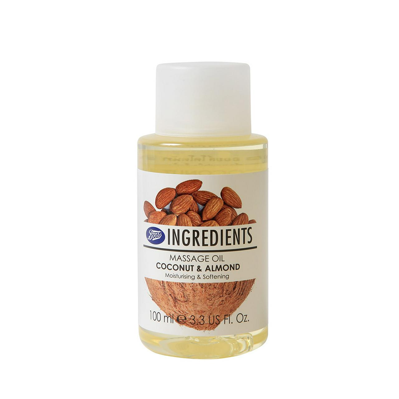 Boots Ingredients Coconut & Almond Massage Oil 100ml